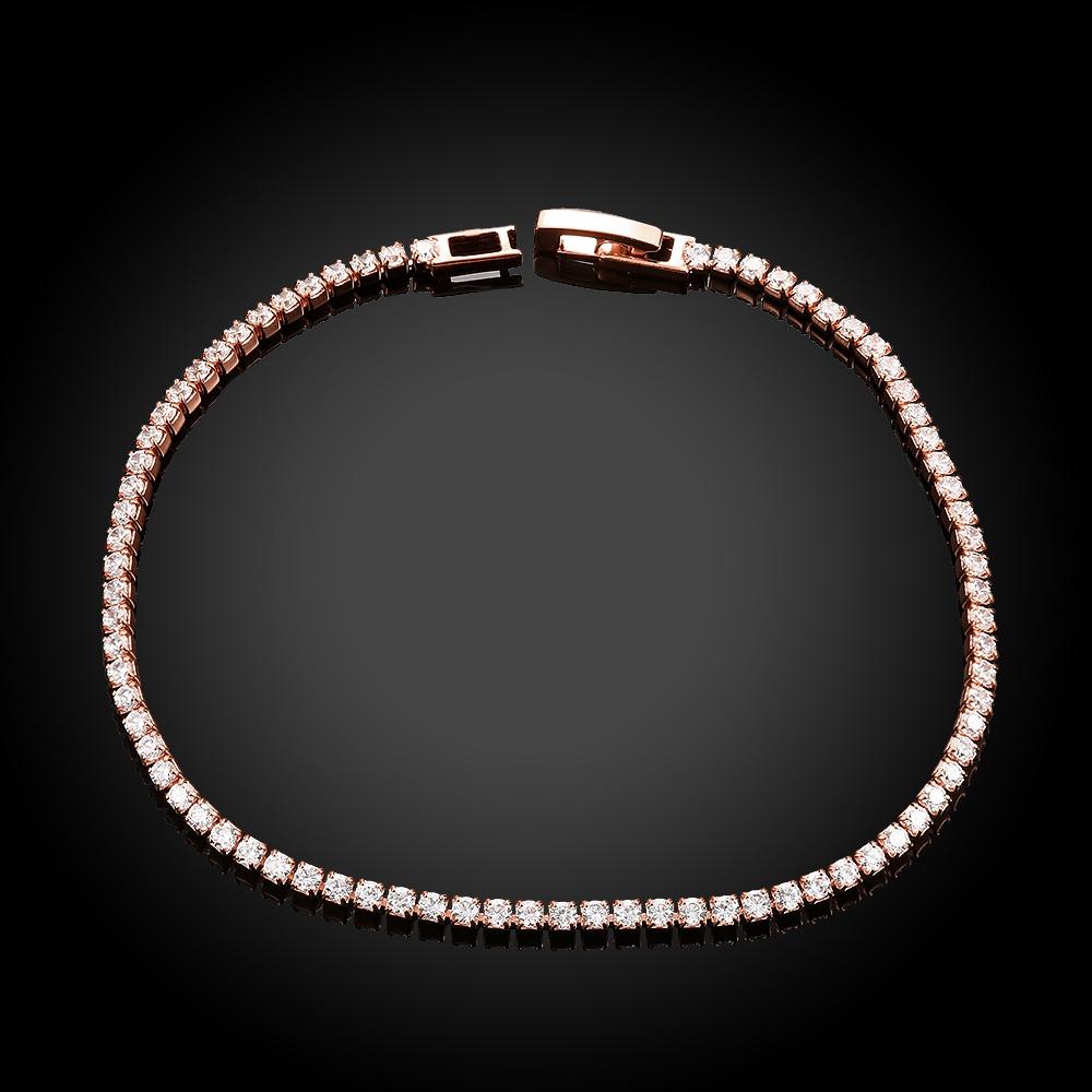 10Ct Tennis Bracelet + Halo Earring+ Necklace With Crystals - 5 Piece Set with Luxe Box - 18K Rose Gold