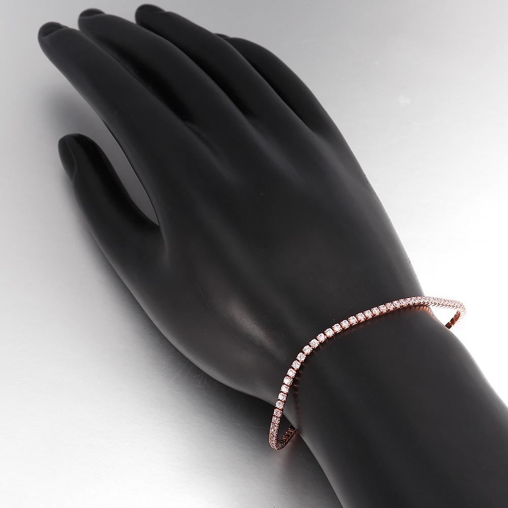 10Ct Tennis Bracelet + Halo Earring+ Necklace With Crystals - 5 Piece Set with Luxe Box - 18K Rose Gold