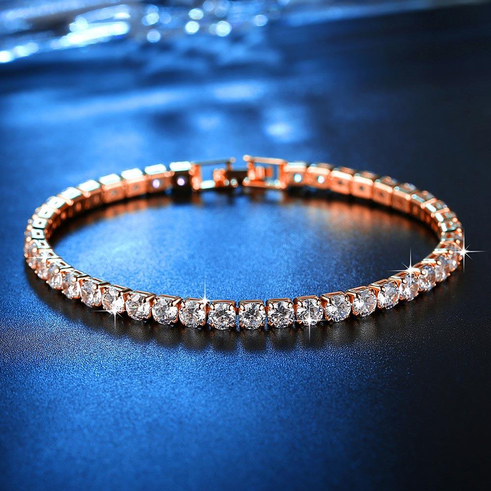 Stud Earrings and Tennis Bracelet Set Made with Crystals