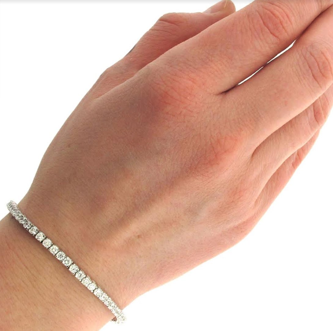 Stud Earrings and Tennis Bracelet Set Made with Crystals