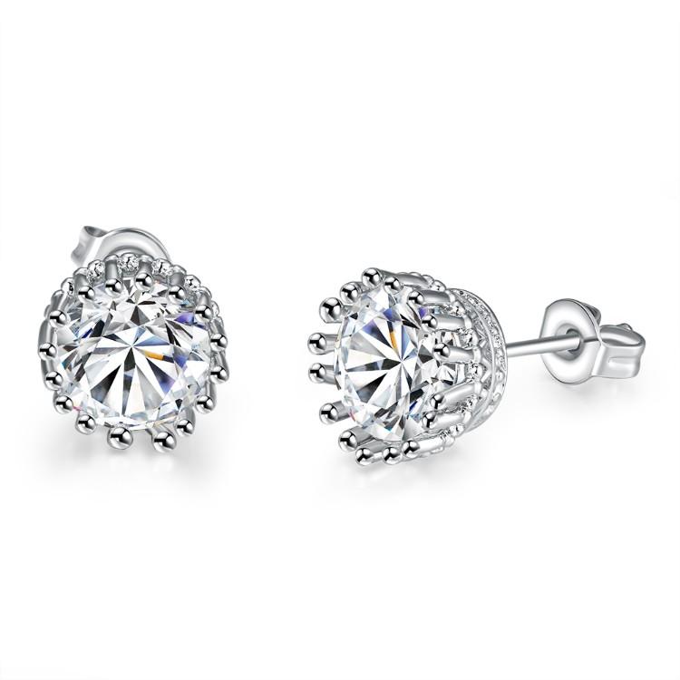 Royal Crown Crystal Stud Earrings