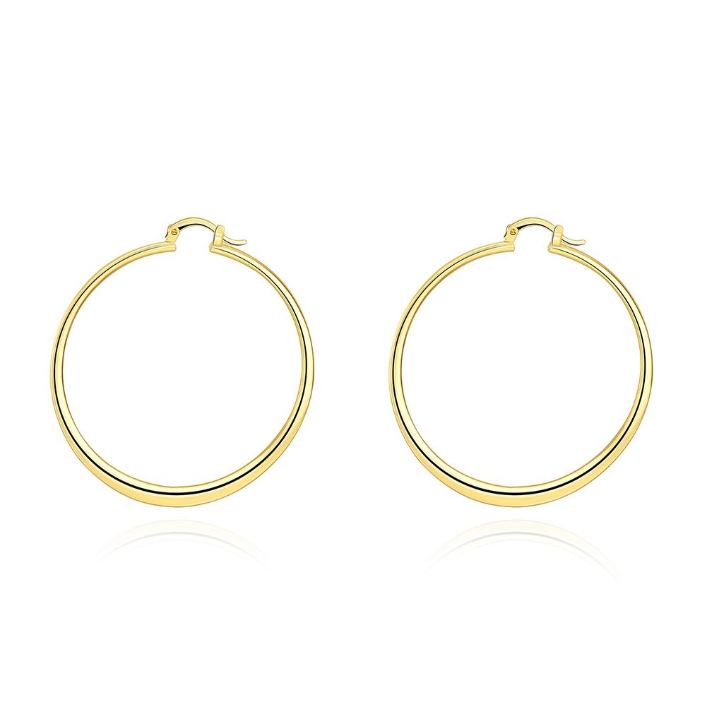 2" Flat Hoop Earrings in 18K Gold Plated, Hoop Earring, ALILY , ALILY jewelryjewelry deals, swarovski crystal jewelry, groupon jewelry,, jewelry for mom,