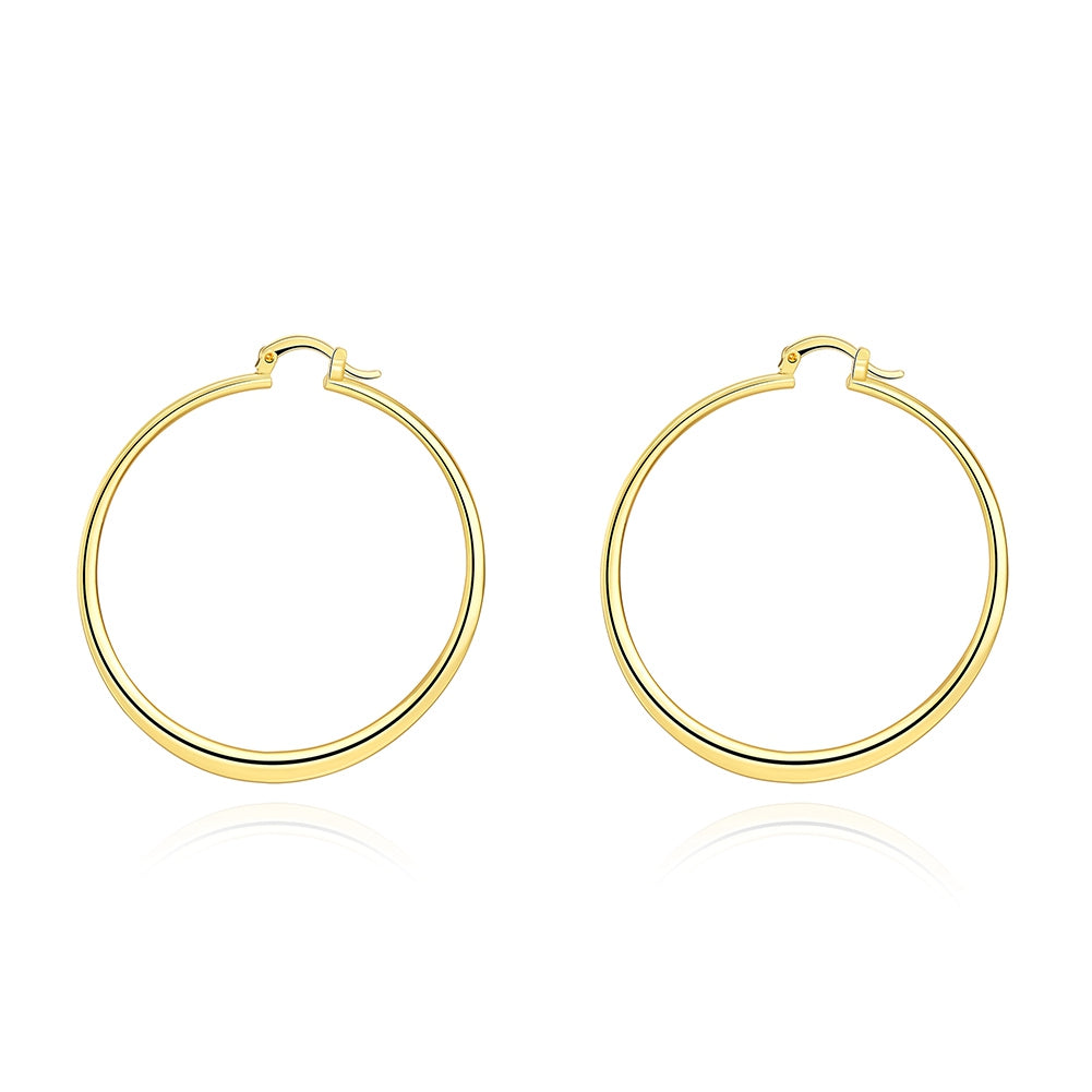 14K Gold Plated Sleek Classic Test Tube Hoop Earrings