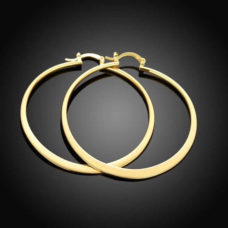 14K Gold Plated Sleek Classic Test Tube Hoop Earrings