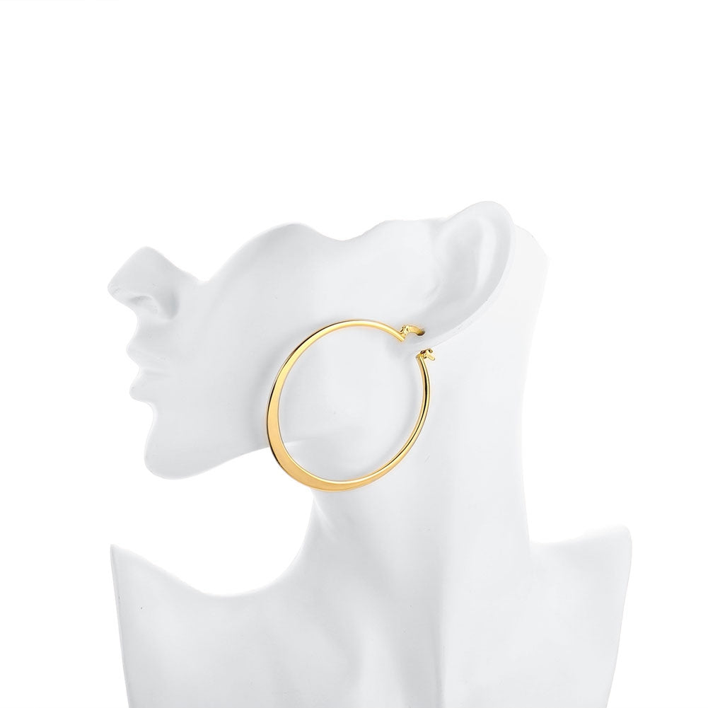 14K Gold Plated Sleek Classic Test Tube Hoop Earrings
