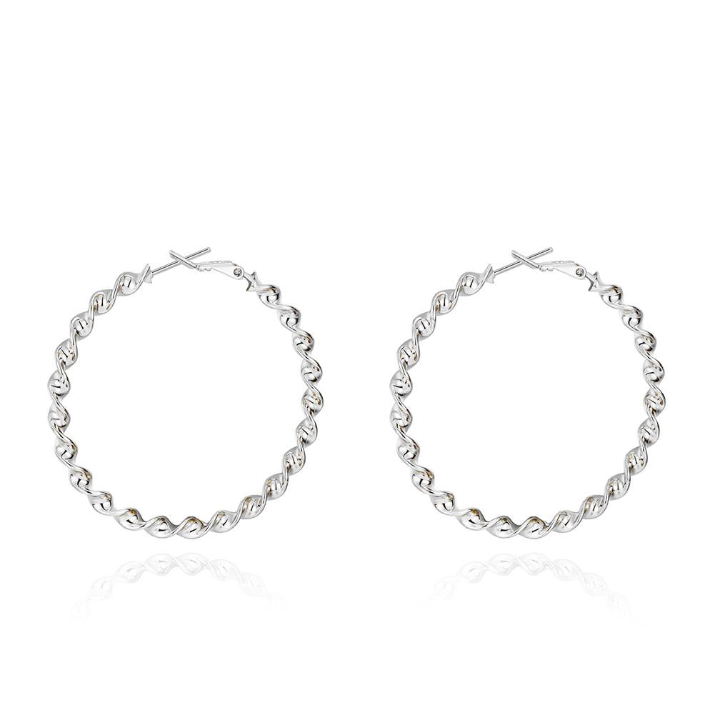 2" Twist Hoop Earrings in 18K White Gold Plated, Hoop Earring, ALILY , ALILY jewelryjewelry deals, swarovski crystal jewelry, groupon jewelry,, jewelry for mom,