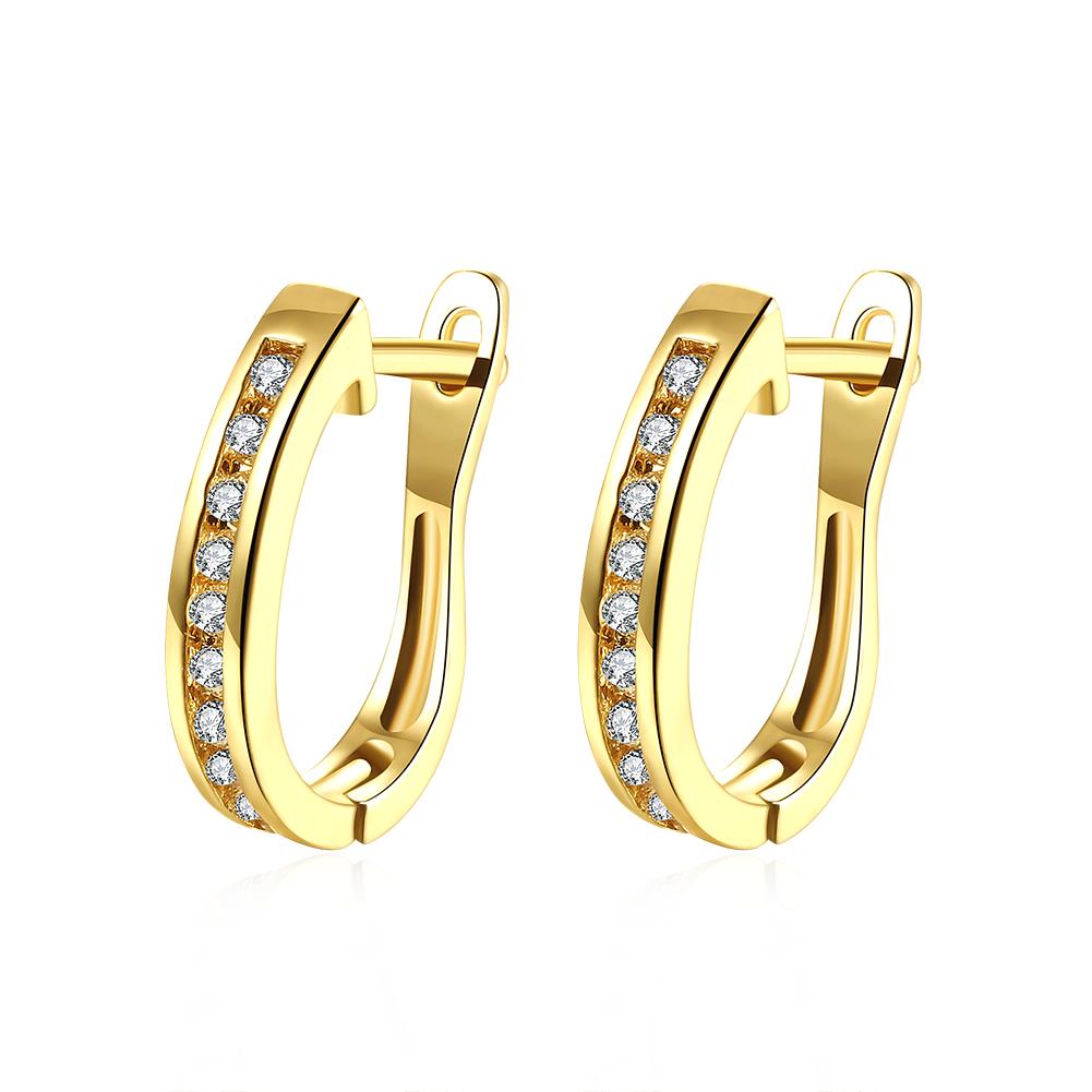 18K Gold Plated Crystal Pav'e Huggies Made with Swarovski Elements- Two Options, , ALILY , ALILY jewelryjewelry deals, swarovski crystal jewelry, groupon jewelry,, jewelry for mom,