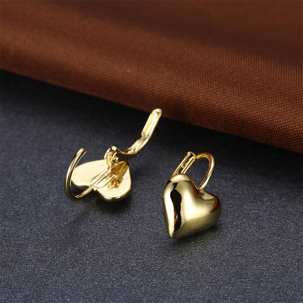 18K Gold Plated Classic Heart Huggie Earrings