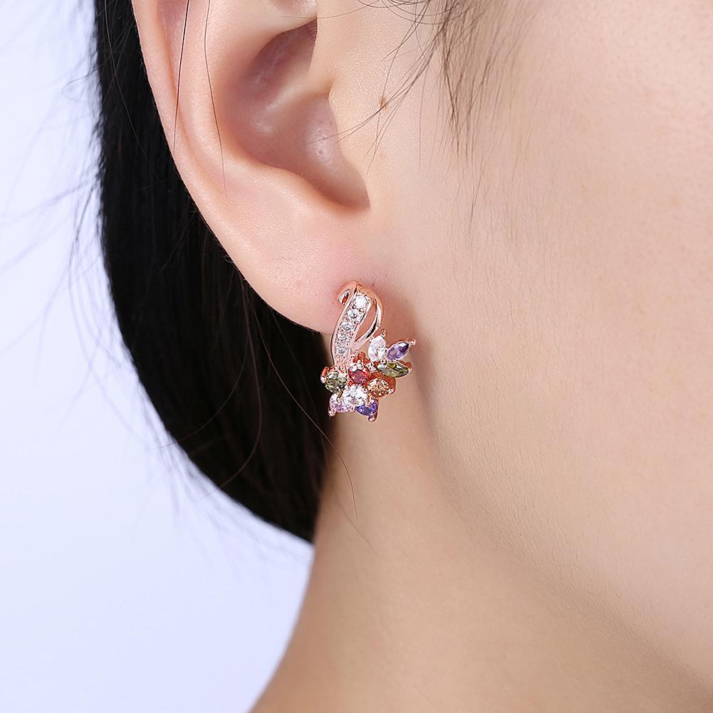 18K Rose Gold Plated Rainbow Earrings Made with Swarovski Elements, , ALILY , ALILY jewelryjewelry deals, swarovski crystal jewelry, groupon jewelry,, jewelry for mom,