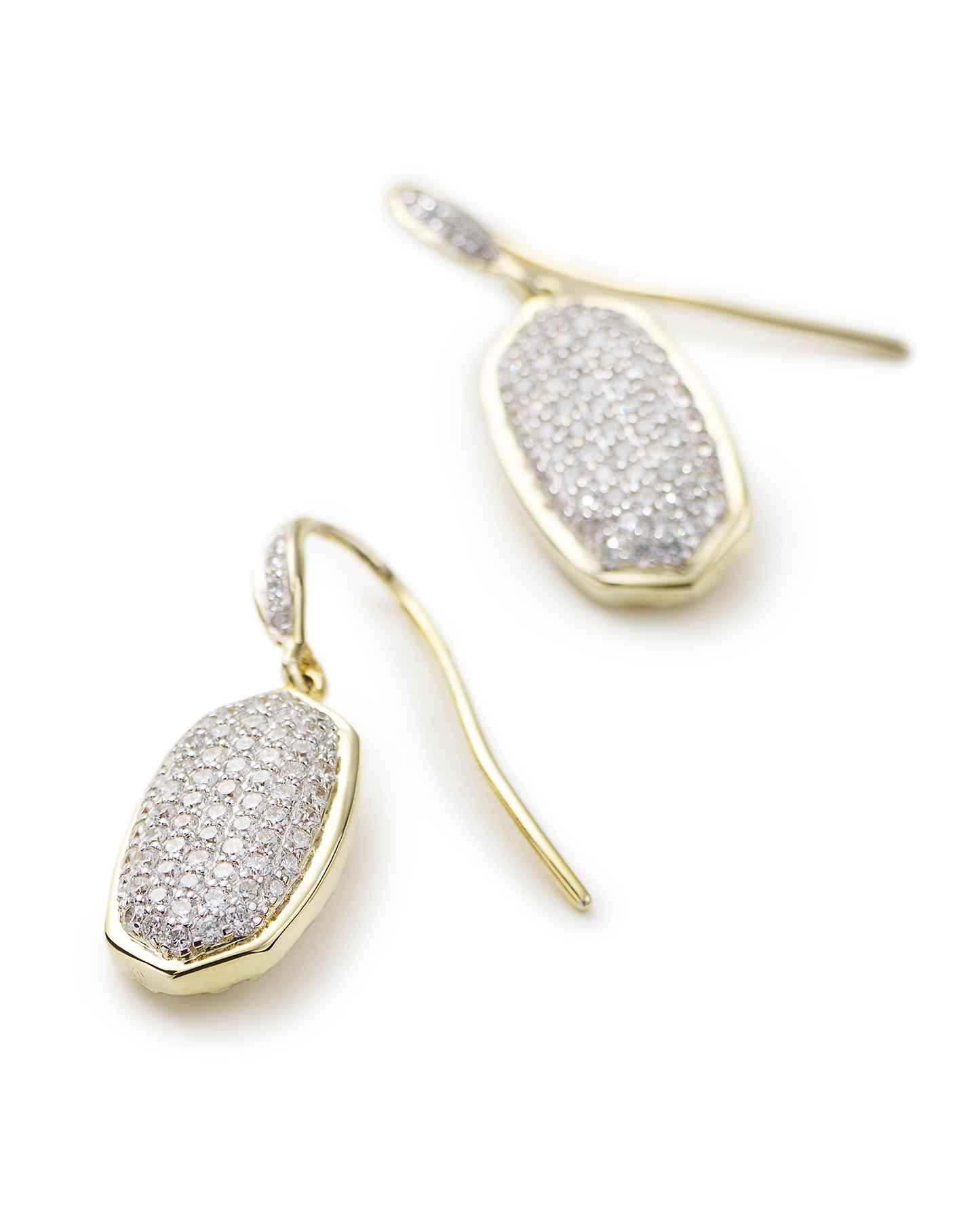 Elements Dangling Micro-Pav'e Earrings in 18K Gold