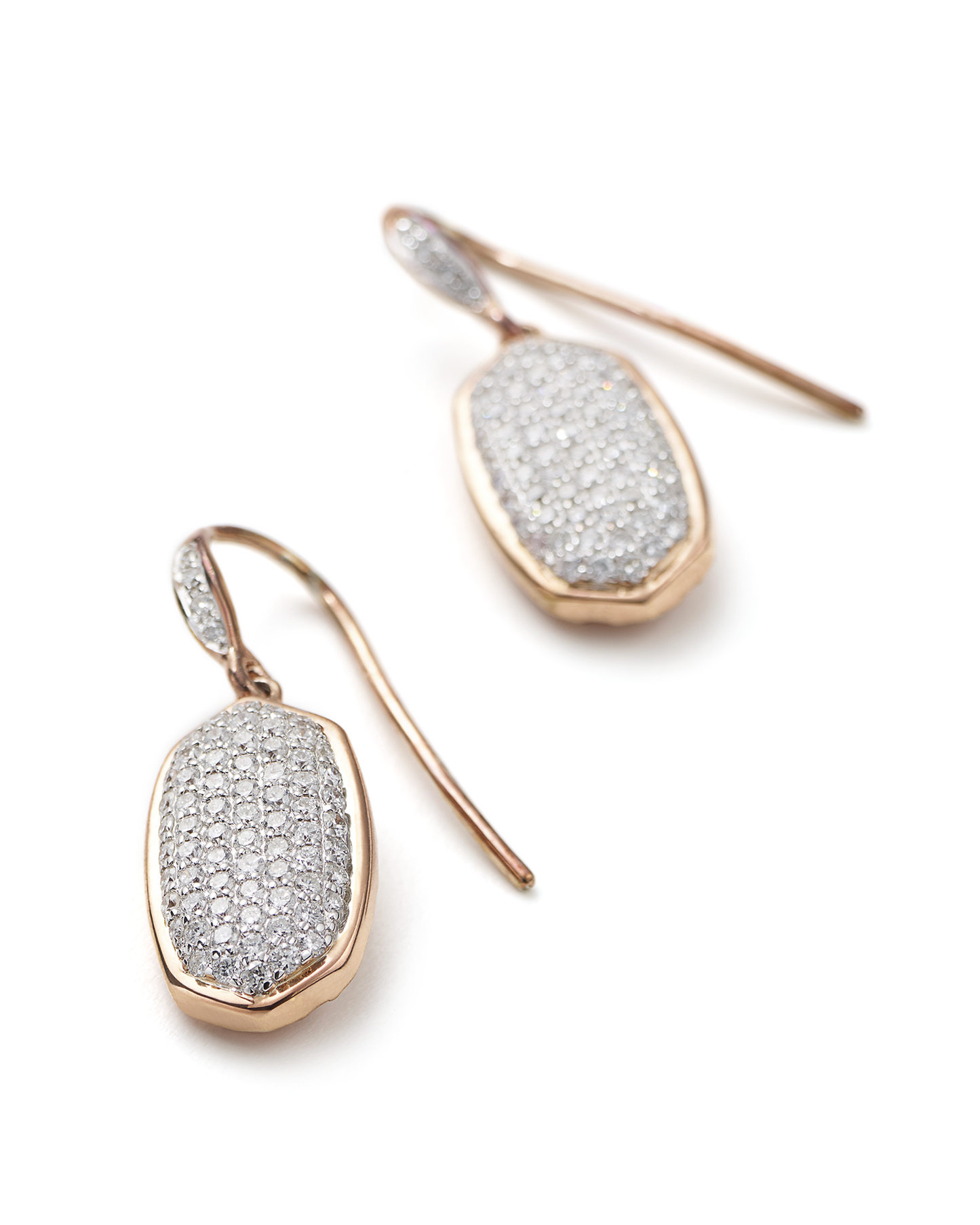 Elements Dangling Micro-Pav'e Earrings in 18K Gold