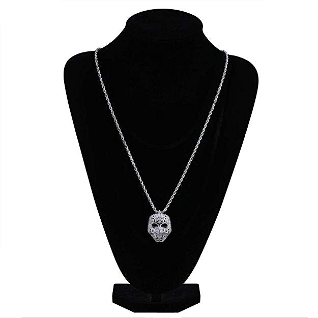 Black Iced Out Crystal Pav'e Panther Pendant Necklace