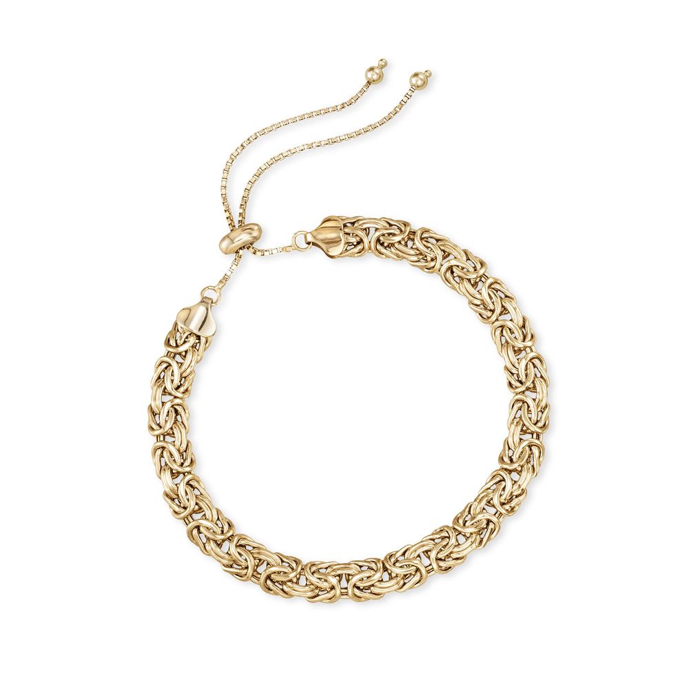 Father's Day 14K Gold Plating Byzantine Design Pull Clasp Bracelet