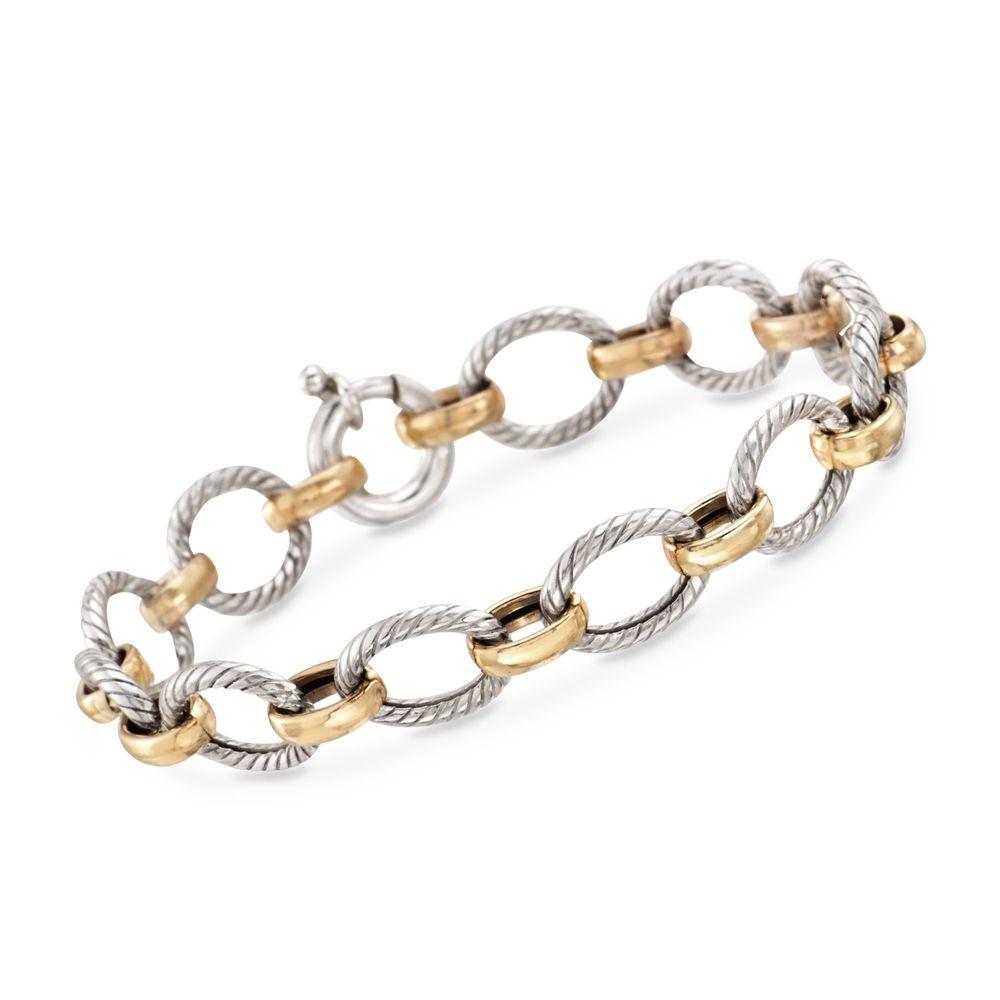 Gold and Silver Links Bracelet in 18K Gold Plated, Bracelet, ALILY , ALILY jewelryjewelry deals, swarovski crystal jewelry, groupon jewelry,, jewelry for mom,