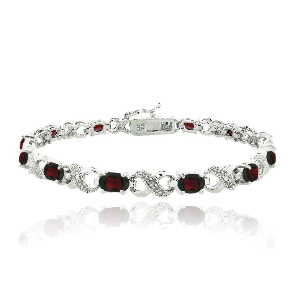 10.00 CT Genuine Ruby Infinity Bracelet Embellished with Swarovski Crystals in 18K White Gold Plated, Bracelet, ALILY , ALILY jewelryjewelry deals, swarovski crystal jewelry, groupon jewelry,, jewelry for mom,