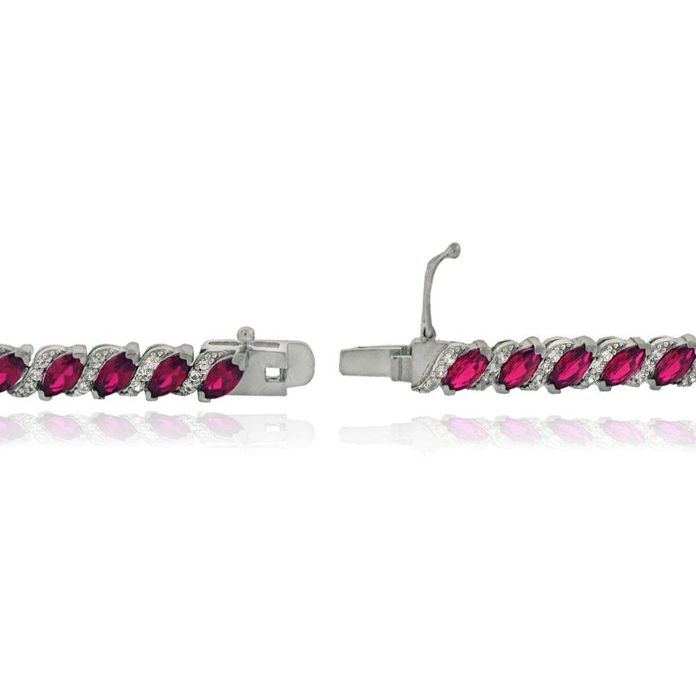 20.00 CT Genuine Pink Topaz Vine Bracelet Embellished with Swarovski Crystals in 18K White Gold Plated, Bracelet, ALILY , ALILY jewelryjewelry deals, swarovski crystal jewelry, groupon jewelry,, jewelry for mom,