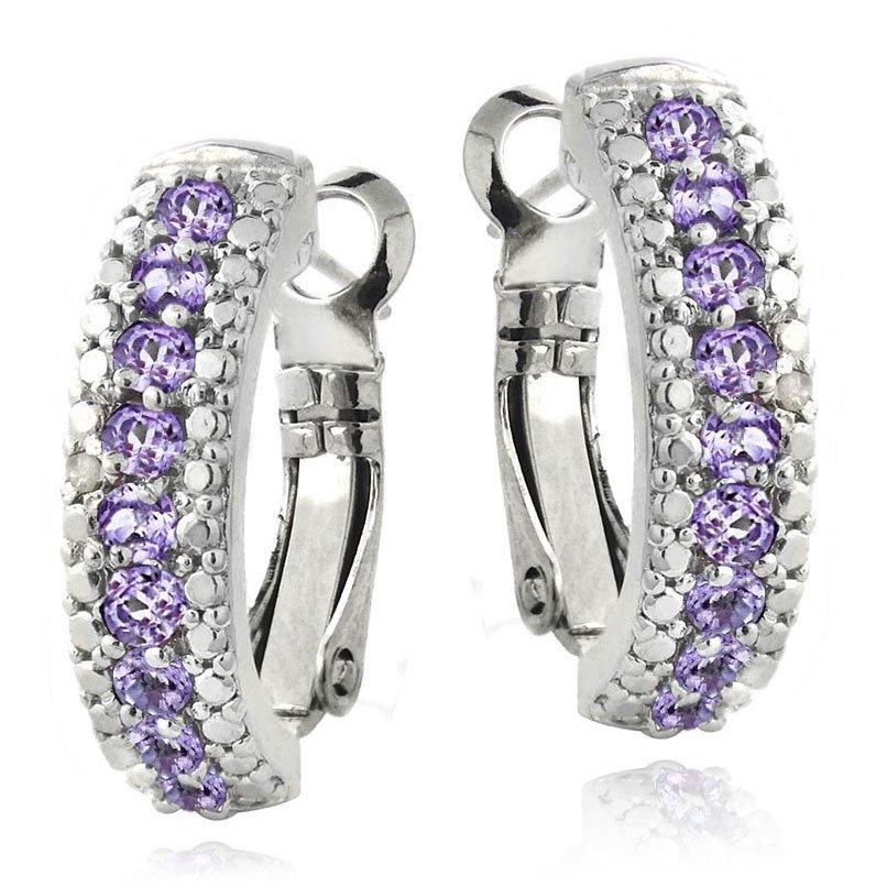 5.55 CTTW Gemstone Lining Earrings in 18K White Gold- Five Options, , ALILY , ALILY jewelryjewelry deals, swarovski crystal jewelry, groupon jewelry,, jewelry for mom,