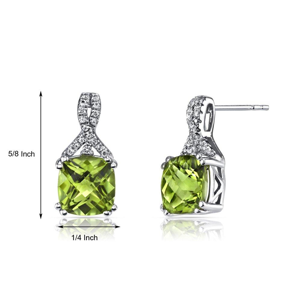 2.00 CT Cushion Cut Peridot Stud Earring in 18K White Gold Plated, Earring, ALILY , ALILY jewelryjewelry deals, swarovski crystal jewelry, groupon jewelry,, jewelry for mom,