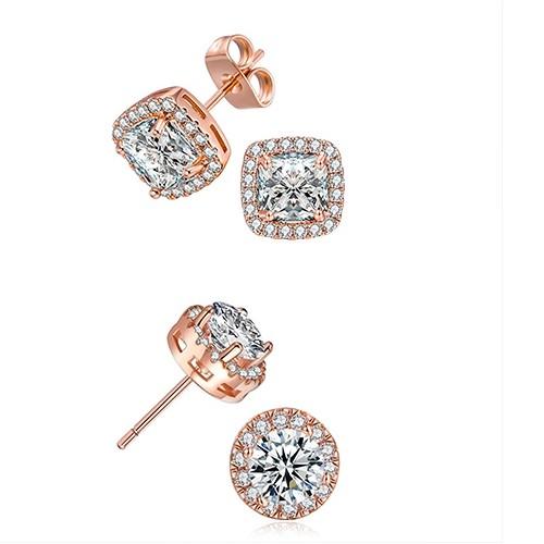 2 Pairs: Swarovski Elements Halo 18k Gold Plated Studs - 3 Finishes, , ALILY , ALILY jewelryjewelry deals, swarovski crystal jewelry, groupon jewelry,, jewelry for mom,