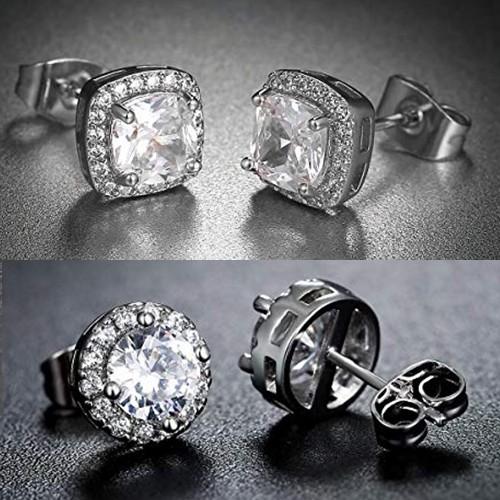 2 Pairs: Swarovski Elements Halo 18k Gold Plated Studs - 3 Finishes, , ALILY , ALILY jewelryjewelry deals, swarovski crystal jewelry, groupon jewelry,, jewelry for mom,