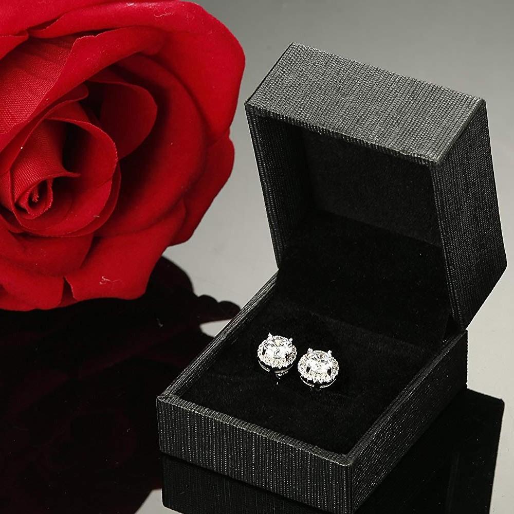 Halo Stud Earrings with Swarovski Crystals with FREE Gift Box, , ALILY , ALILY jewelryjewelry deals, swarovski crystal jewelry, groupon jewelry,, jewelry for mom,