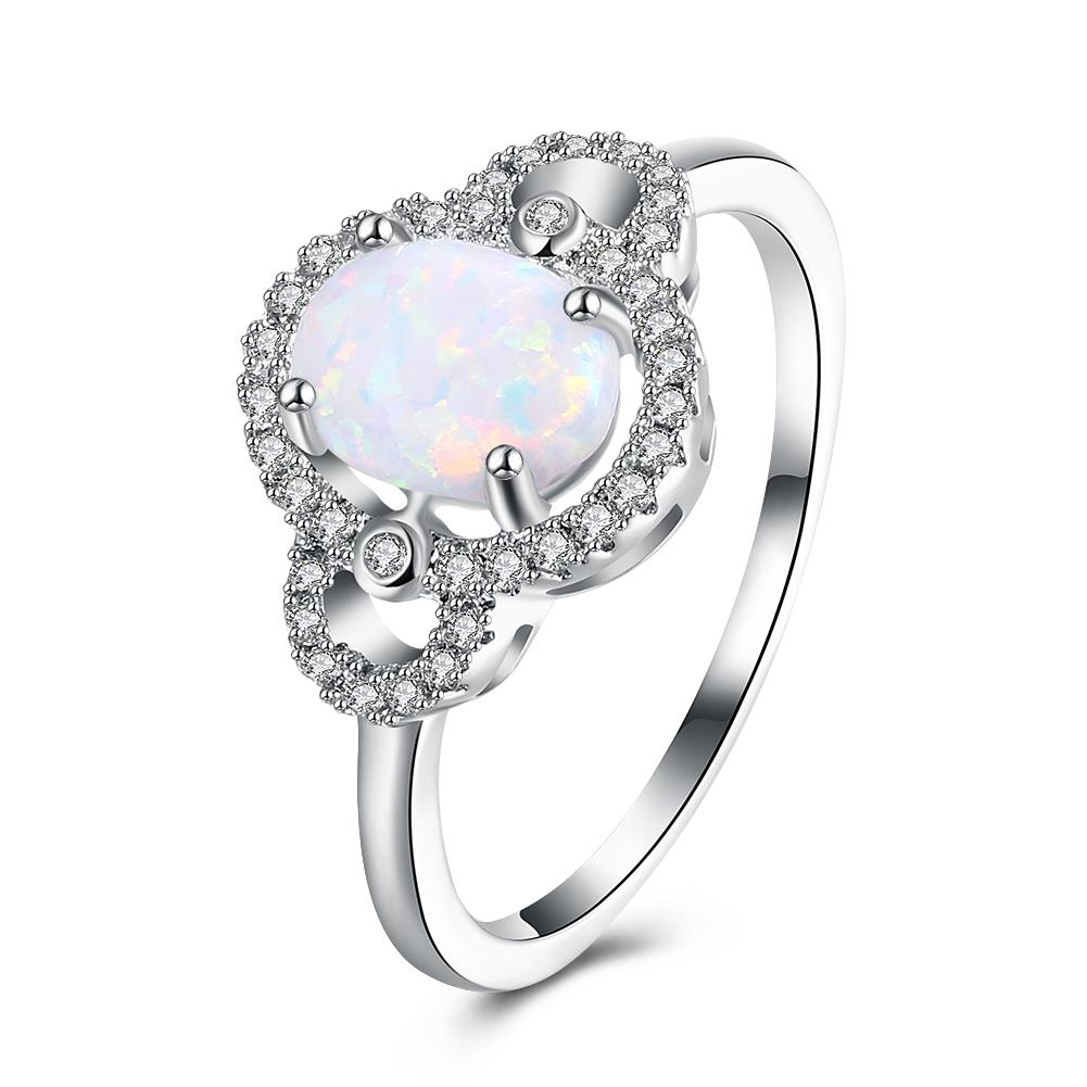 4.50 CTTW Oceanic Opal Pav'e Circular Classic Ring in 18K White Gold, , ALILY , ALILY jewelryjewelry deals, swarovski crystal jewelry, groupon jewelry,, jewelry for mom,