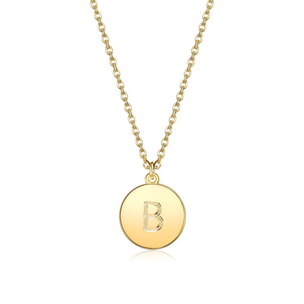 Smooth Disc Initial Necklace in 18K Gold Filled - 26 Letters Available - ALILY