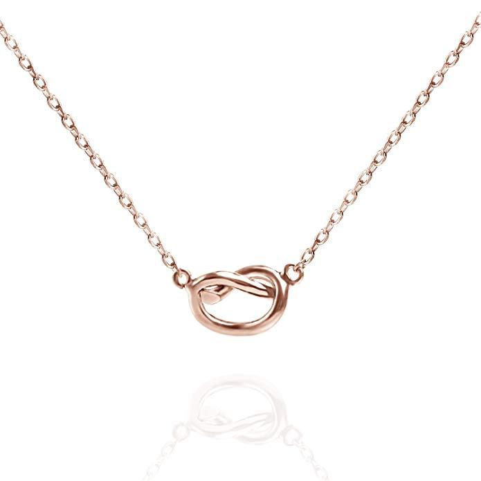 Trendy Twist Necklace 18" - 14K Rose Gold Plated