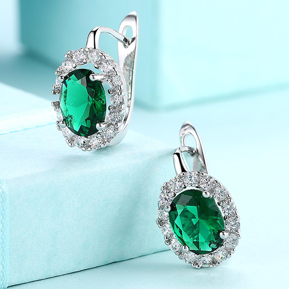 Green Swarovski Elements Leverback Earrings in 18K White Gold, Earring, ALILY , ALILY jewelryjewelry deals, swarovski crystal jewelry, groupon jewelry,, jewelry for mom,