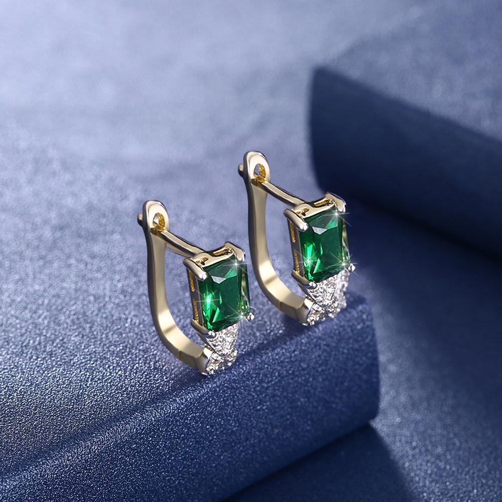 Green Emerald Cut Swarovski Twisted Earrings, Earring, ALILY , ALILY jewelryjewelry deals, swarovski crystal jewelry, groupon jewelry,, jewelry for mom,