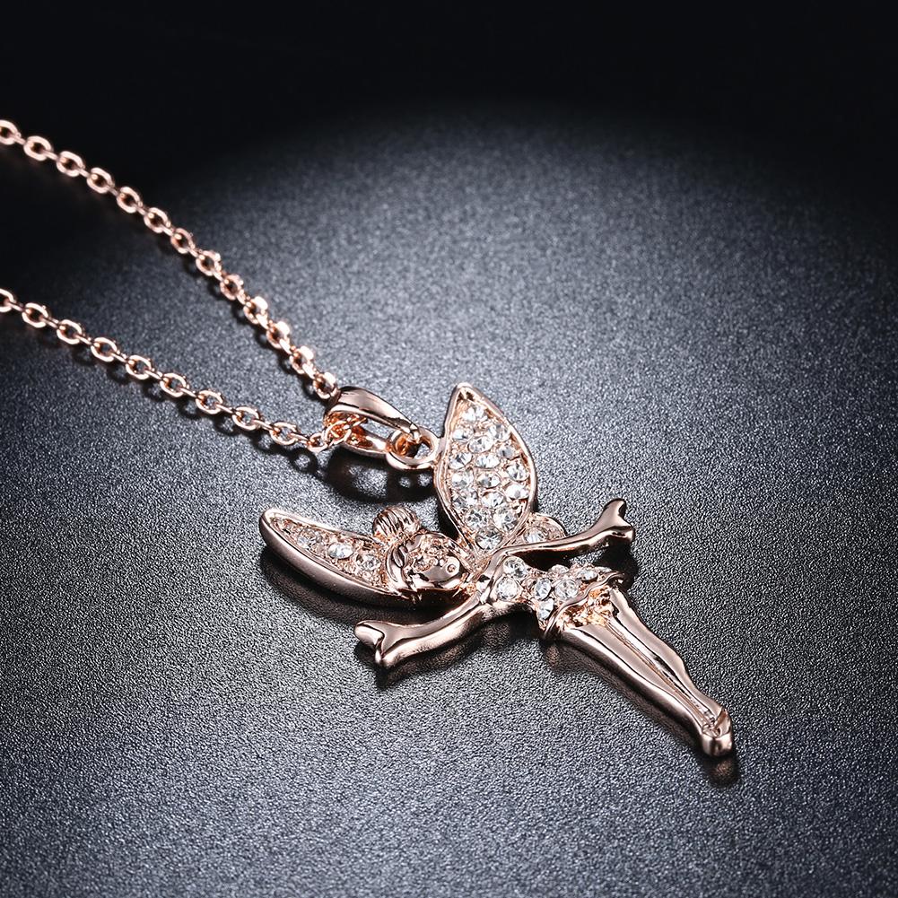 Tinkerbell Classic Necklace Embellished with Crystals in 18K Rose Gold Plated