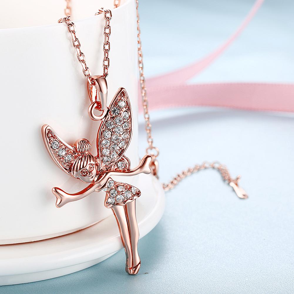 Tinkerbell Classic Necklace Embellished with Crystals in 18K Rose Gold Plated