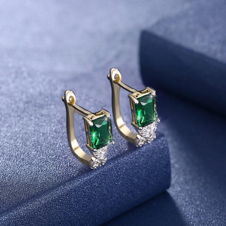 Simulated Emerald Twisted Leverback Earrings - ALILY www..com fashion jewelry for women