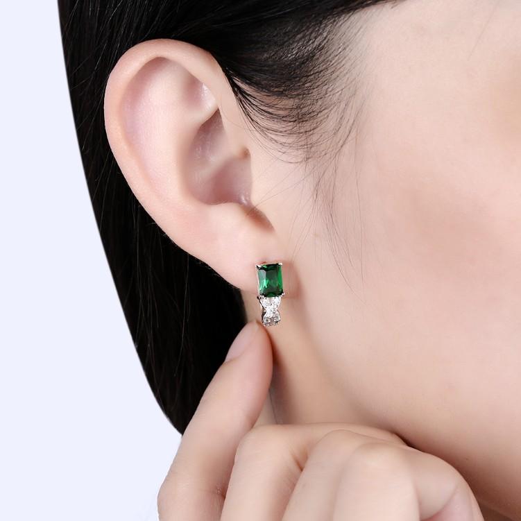 Simulated Emerald Twisted Leverback Earrings - ALILY www..com fashion jewelry for women