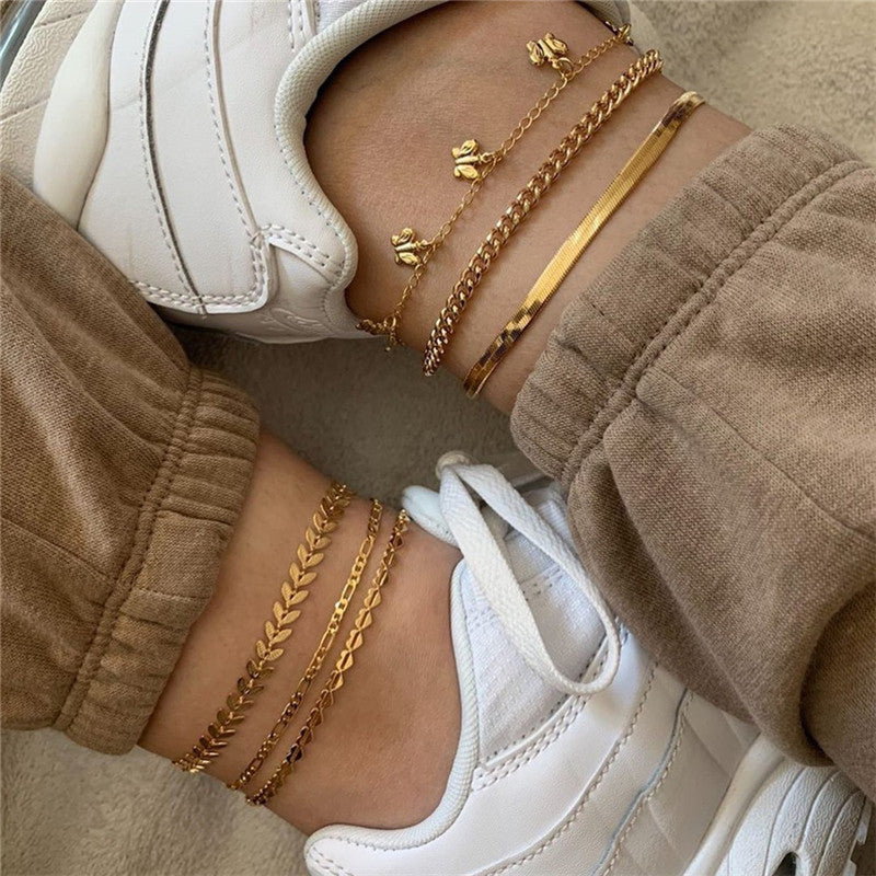 Women's Summer Anklet in 18K Gold Plated 18+ Styles Available to Chose From