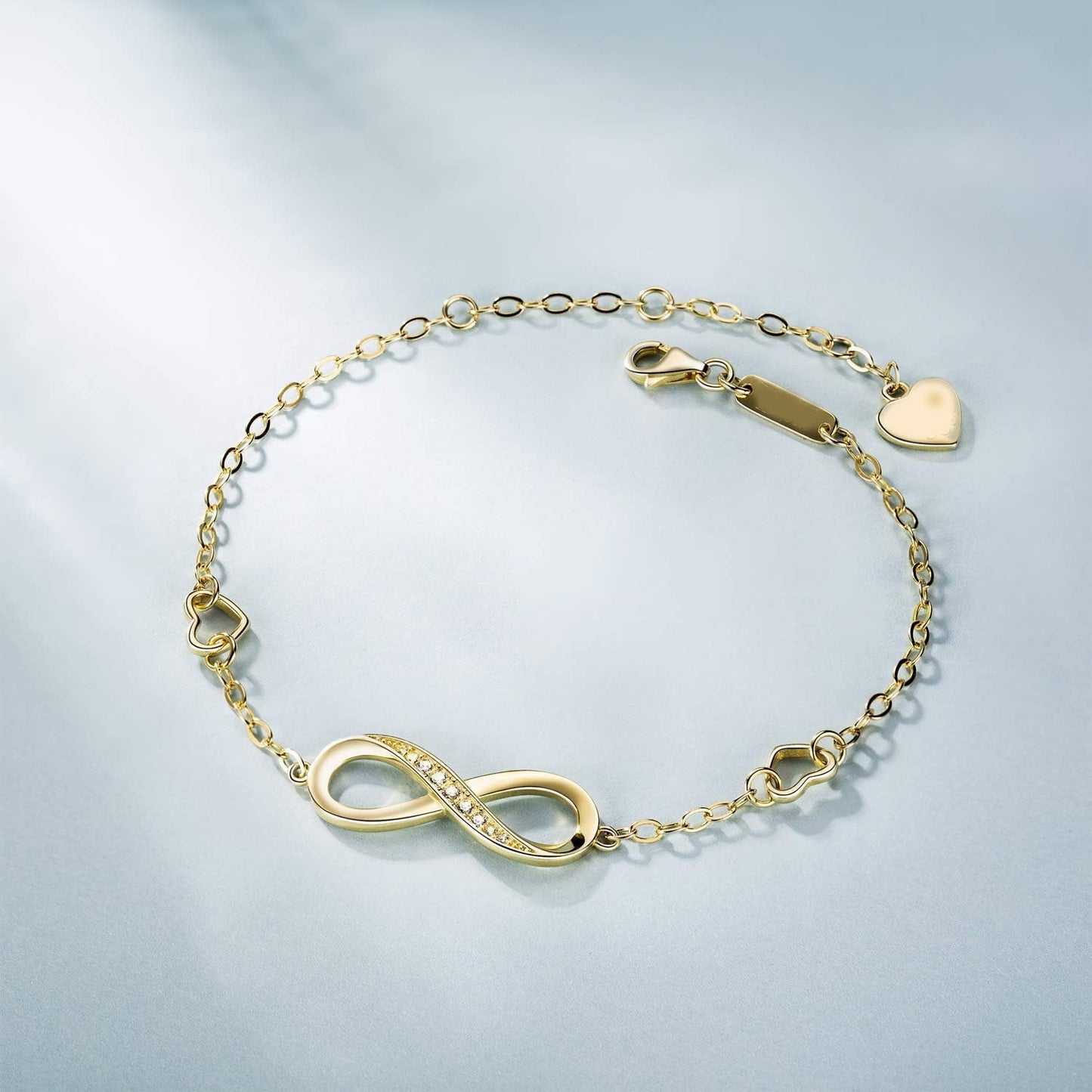 White Elements Infinite Pendant Chain Bracelet in 14K Gold Plating