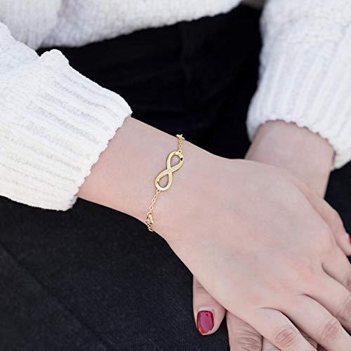 White Elements Infinite Pendant Chain Bracelet in 14K Gold Plating