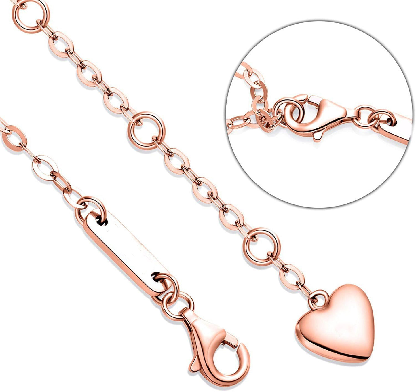 White Elements Infinite Pendant Chain Bracelet in 14K Rose Gold Plating