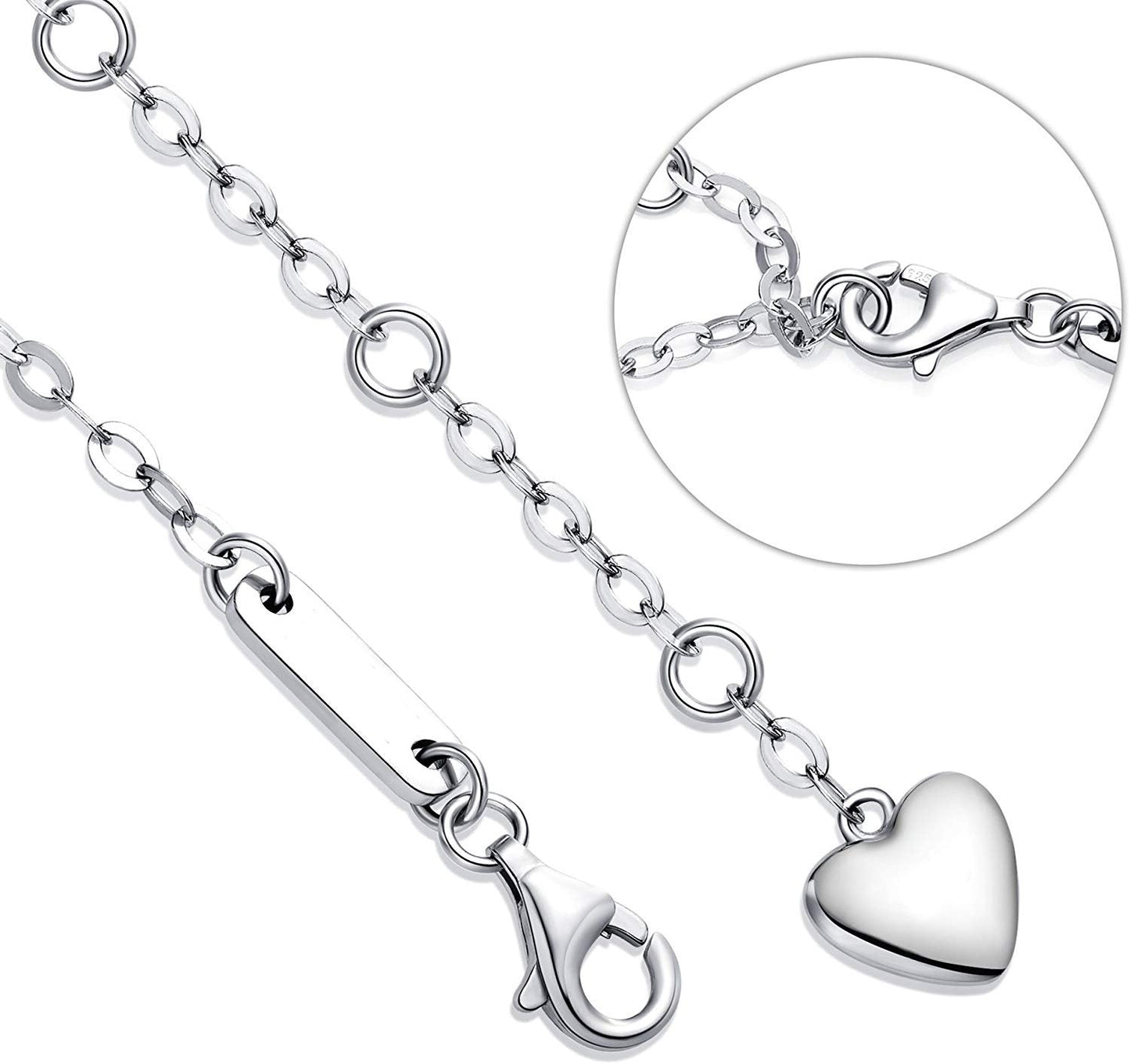 White Elements Infinite Pendant Chain Bracelet in 14K White Gold Plating