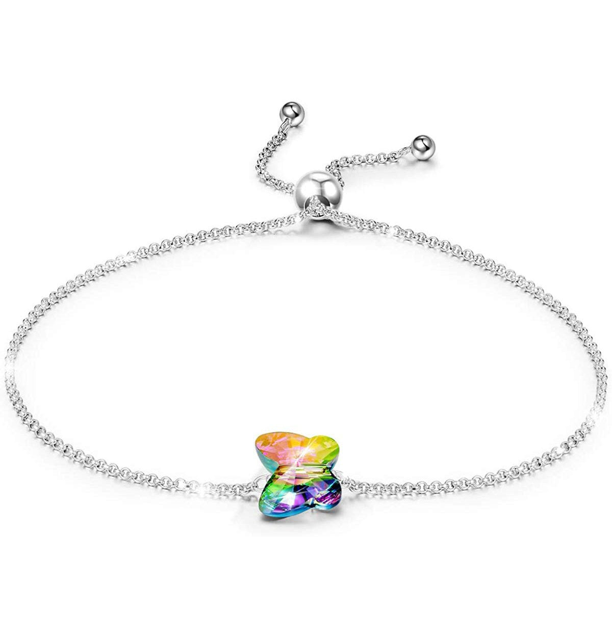 Rainbow Stone Butterfly Bracelet - ALILY