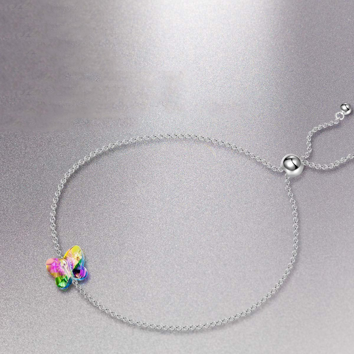 Rainbow Stone Butterfly Bracelet - ALILY