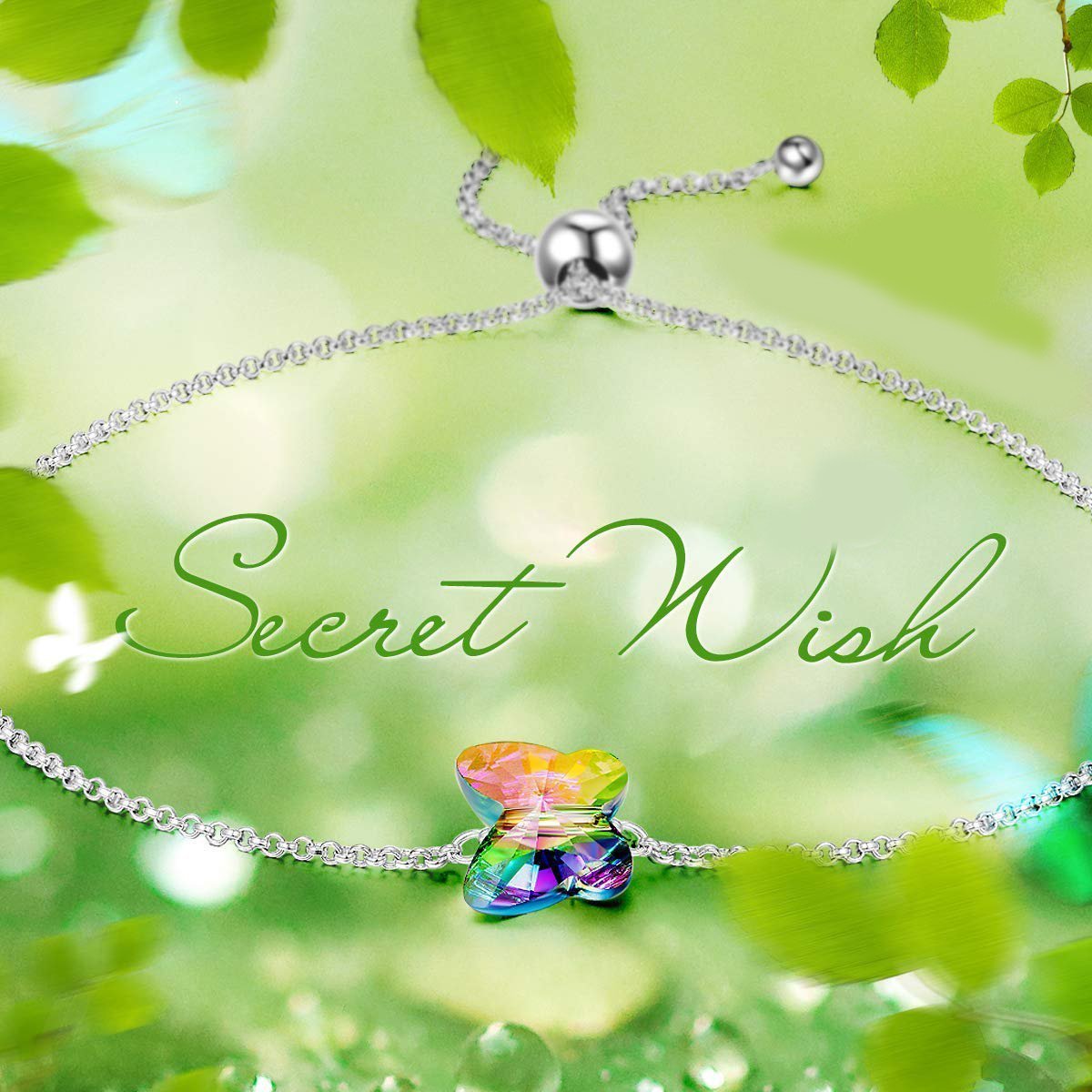 Rainbow Stone Butterfly Bracelet - ALILY