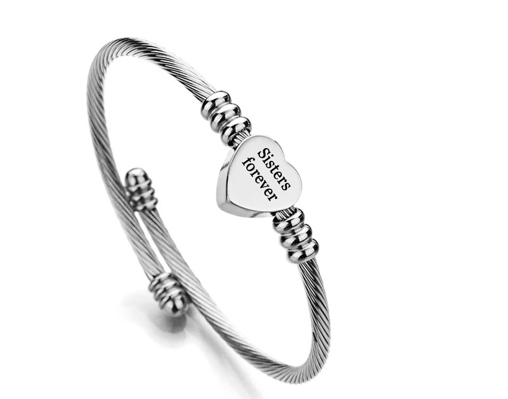 Gratuity Gift "Sisters Forever" Charm Bangle