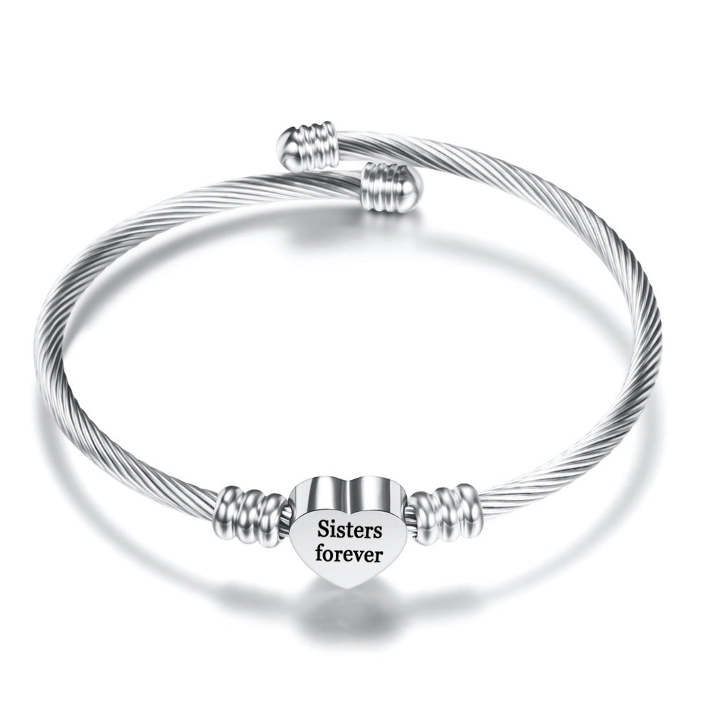 Gratuity Gift "Sisters Forever" Charm Bangle