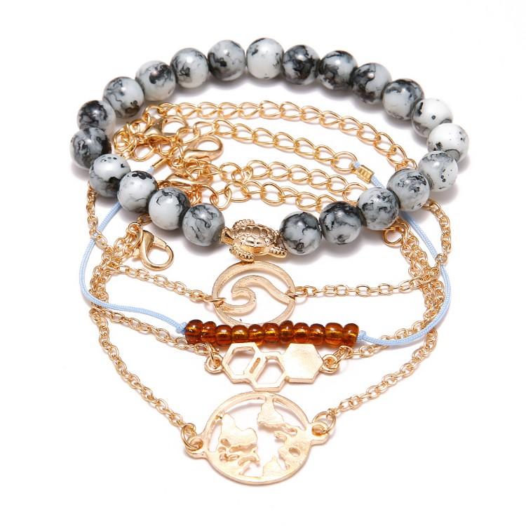 Cleaning Our Oceans Marble 5 Piece Bracelet Set - ALILY