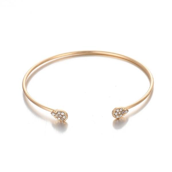 White Crystal Celestial 4 PC Bangle Set in 14K Gold - ALILY