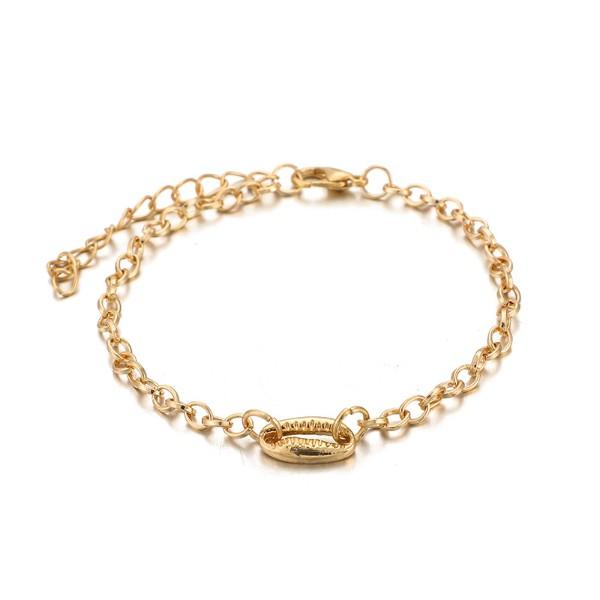Turquoise Sea-Shell 3 Piece Bracelet Set in 14K Gold - ALILY