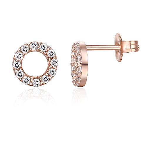 6mm Pave Disc Stud Earring with Swarovski Crystals - 14K Rose Gold Plated, Earring, ALILY , ALILY jewelryjewelry deals, swarovski crystal jewelry, groupon jewelry,, jewelry for mom,