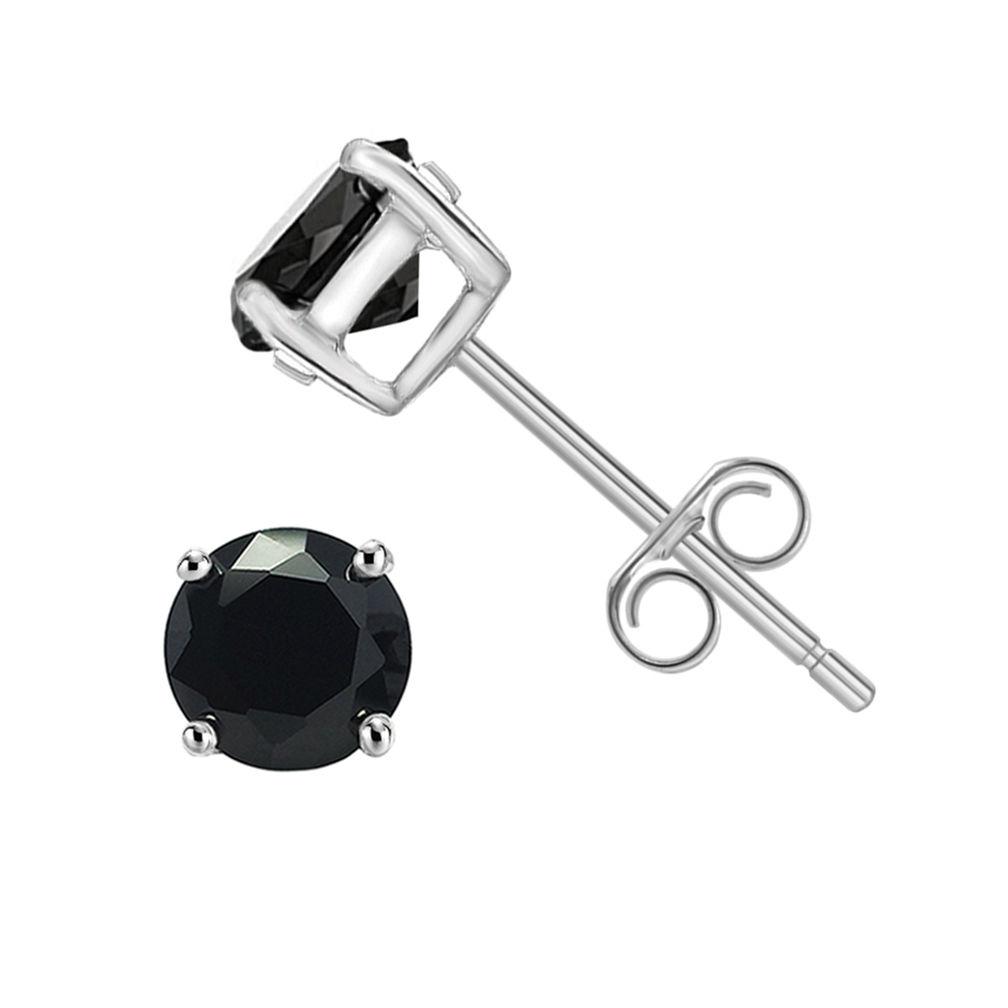 Black Onyx Embellished with Swarovski Crystals 7mm Stud Earringin 18K White Gold Plated, Earring, ALILY , ALILY jewelryjewelry deals, swarovski crystal jewelry, groupon jewelry,, jewelry for mom,