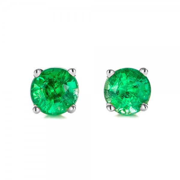 Iridescent Amethyst Gemstone 6mm Stud Earring 14K White Gold Plated - 1.00 CT